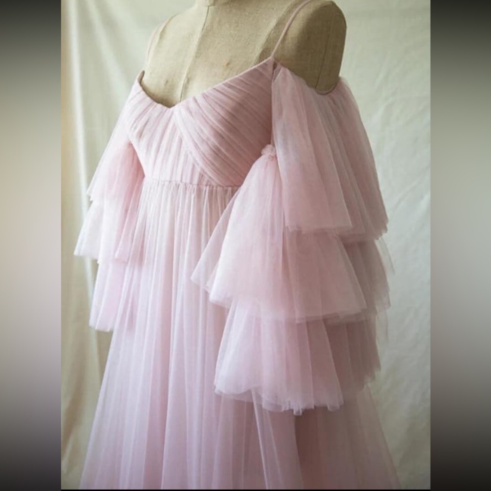 Maternity Dress for Sweetheart Tulle Robe Off Shoulder Dressing Gown. - Picture 4 of 15